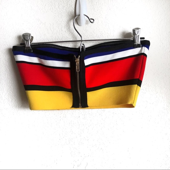 NWOT Striped strapless bodycon 2 piece dress - Picture 5 of 8